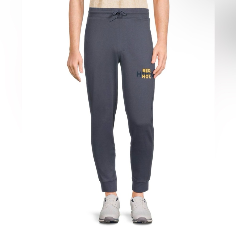 HUGO Men's Blue Deontrous Graphic Drawstring Joggers 100% cotton slate blue